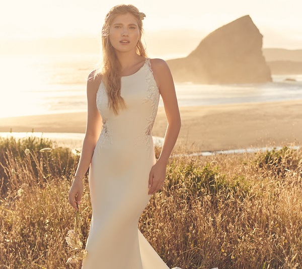 Blush Bridal gowns in a row